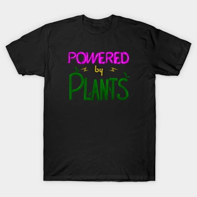 Powered by Plants - Neon T-Shirt by CheshirePope